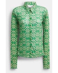 COACH - Brain Dead Printed Mesh Button Up Shirt - Lyst