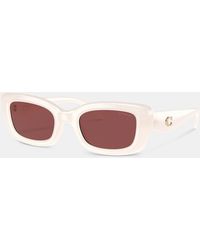 COACH - C Hardware Narrow Rectangle Sunglasses - Lyst