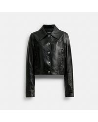 COACH - Patent Leather Jacket - Lyst