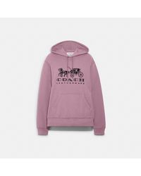 COACH Horse and Carriage Sweatshirt with Leather in Gray | Lyst