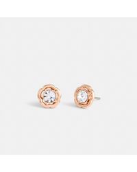 COACH - Halo Tea Rose Stud Earrings - Lyst