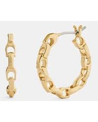 COACH - Linked C Small Hoop Earrings - Lyst