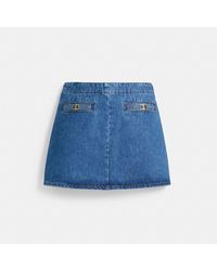 COACH - Heritage C Denim Mini Skirt In Organic Cotton - Lyst