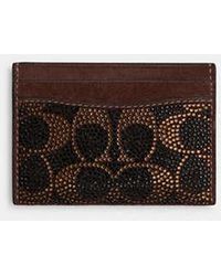 COACH - Essential Card Case With Crystal Signature - Lyst