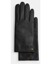 COACH - Sculpted Signature Leather Tech Gloves - Lyst