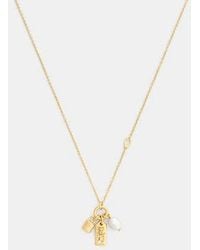 COACH - Pearl Charm Pendant Necklace - Lyst