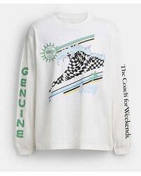 COACH - Surf Long Sleeve Relaxed T-Shirt - Lyst