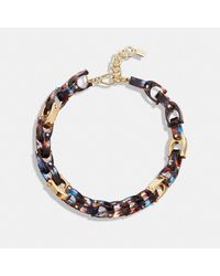 COACH Chunky Signature Link Necklace - Metallic