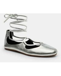 COACH - Lace-Up Soft Ballet Flat - Lyst