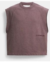 COACH - Chandail À Col Rond Teint En Pièce Sans Manches - Lyst