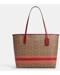 COACH - City Tote Aus Signature Canvas Mit Streifen - Lyst