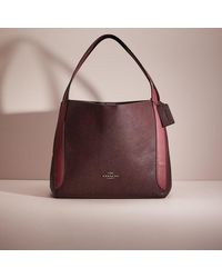 Coach Colourblock Hadley Leather Hobo Bag - Taupe/Red/Sand/Multi