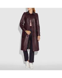 COACH Western Leather Trench Coat - Multicolour