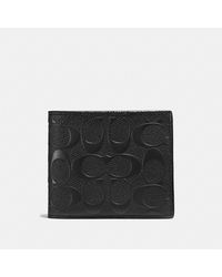COACH Portafoglio 3 in 1 in esclusiva pelle trasversale - Nero