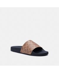 COACH - Signature Coated Canvas Pool Slide ( Signature) Shoes - Lyst