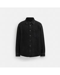 COACH - Black Denim Shirt In Organic Cotton - Lyst