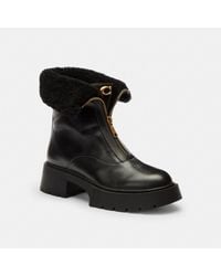 COACH - Leah Platform Zip Bootie - Lyst