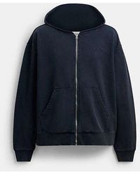 COACH - Garment Dyed Zip Hoodie - Lyst