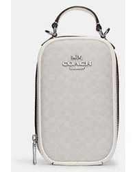 COACH - Eva Phone Crossbody Bag Micro Canvas - White | Pvc - Lyst