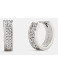 COACH - Pavé C Huggie Earrings - Lyst
