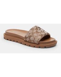 COACH - Brynn Slide Sandale Aus Crystal Signature Jacquard Für Frauen - Lyst