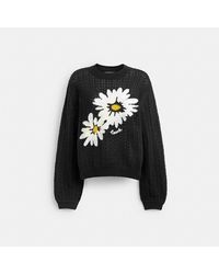 COACH - Floral Crewneck Sweater - Lyst