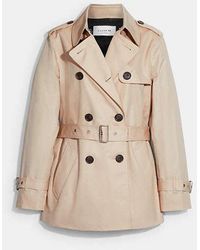 COACH - Solid Short Trench Coat - Lyst