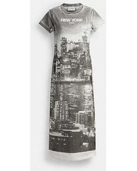 COACH - Postcard Graphic T-Shirt Dress - Lyst