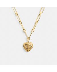 COACH - Vintage Heart Pendant Chain Link Necklace - Lyst