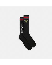 COACH - Sport Ribbed Calf Socks - Lyst