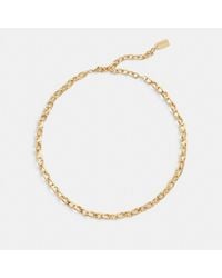 COACH - Signature Chain Link Choker Necklace - Lyst
