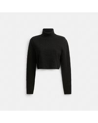 COACH - Signature Knit Cropped Turtleneck - Lyst