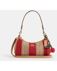 COACH - Teri Shoulder Bag With Stripes And Charm - Lyst