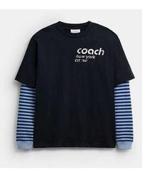 COACH - Double Layered Long Sleeve T-Shirt - Lyst