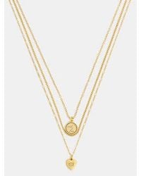 COACH - Heart And Coin Layered Necklace - Lyst