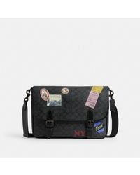 COACH - Hitch Messenger Bag In Signature Canvas With Patches - Lyst