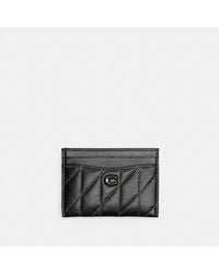 COACH - Logo-plaque Quilted-leather Card Holder - Lyst