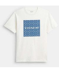 COACH - Denim Signature T-Shirt - Lyst