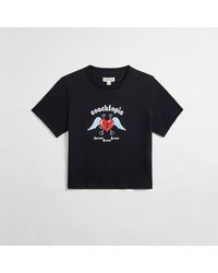 COACH - Cropped Tee Floating Heart - Lyst