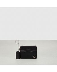 COACH - Wavy Zip Card Case With Key Ring In Pebbled Topia Leather - Lyst