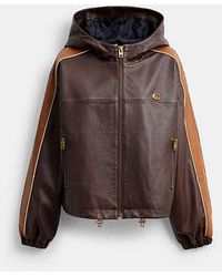 COACH - Leather Windbreaker - Lyst