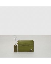 COACH - Wavy Zip Card Case With Key Ring In Pebbled Topia Leather - Lyst