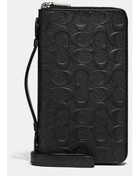 COACH - Double Zip Travel Organizer - Black | Leather - Lyst