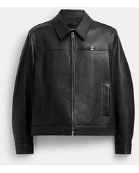 COACH - Heritage C Lightweight Leather Jacket - Lyst