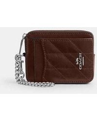 COACH - Zip Card Case With Quilting - Lyst