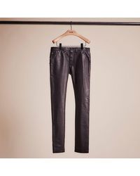 COACH - Restored Leather Jeans - Lyst