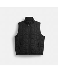 COACH - Quilted Signature Puffer Jacket Vest - Lyst