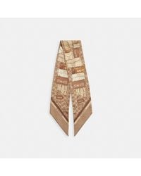 COACH - Stacked Tabby Bags Print Silk Skinny Scarf - Lyst