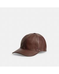 COACH - Leather Baseball Hat - Lyst