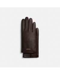 COACH - Women's Leather Tech Gloves - Lyst